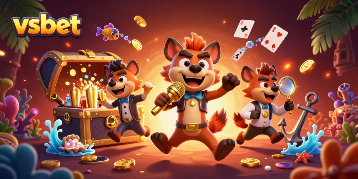 Engage in thrilling gameplay with vsbet in this vibrant comedy casino scene featuring hyenas.
