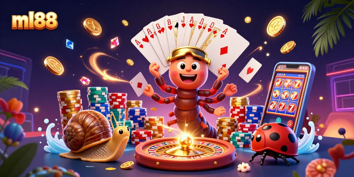 Experience thrilling action at ml88 with a millipede dealer showcasing spectacular cards and vibrant casino elements.