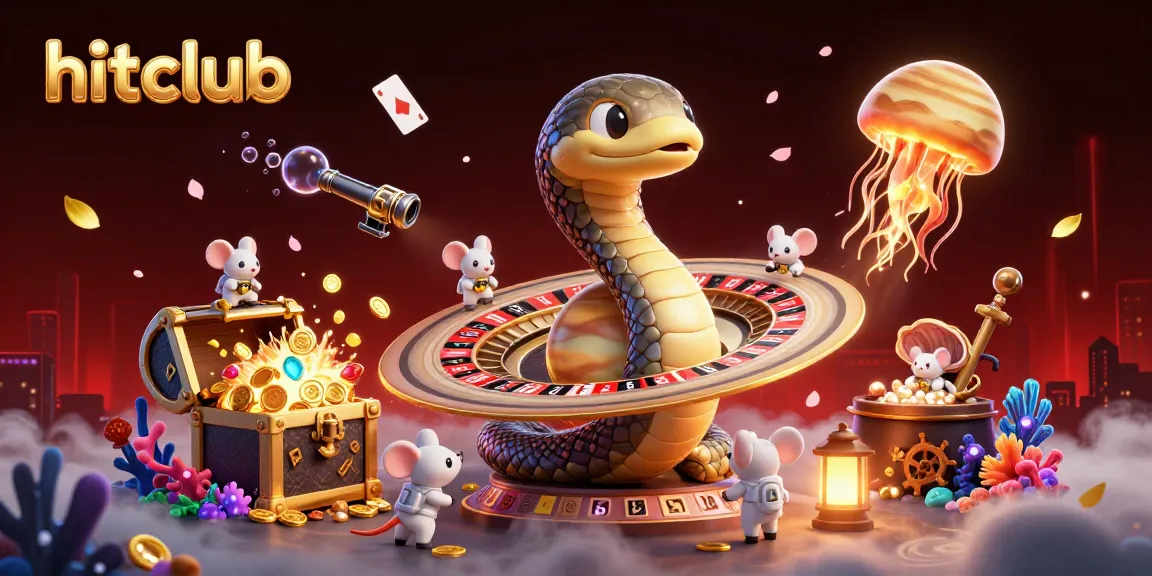 Experience hitclub with astronaut mice placing bets on a cosmic roulette wheel in a vivid 3D scene.