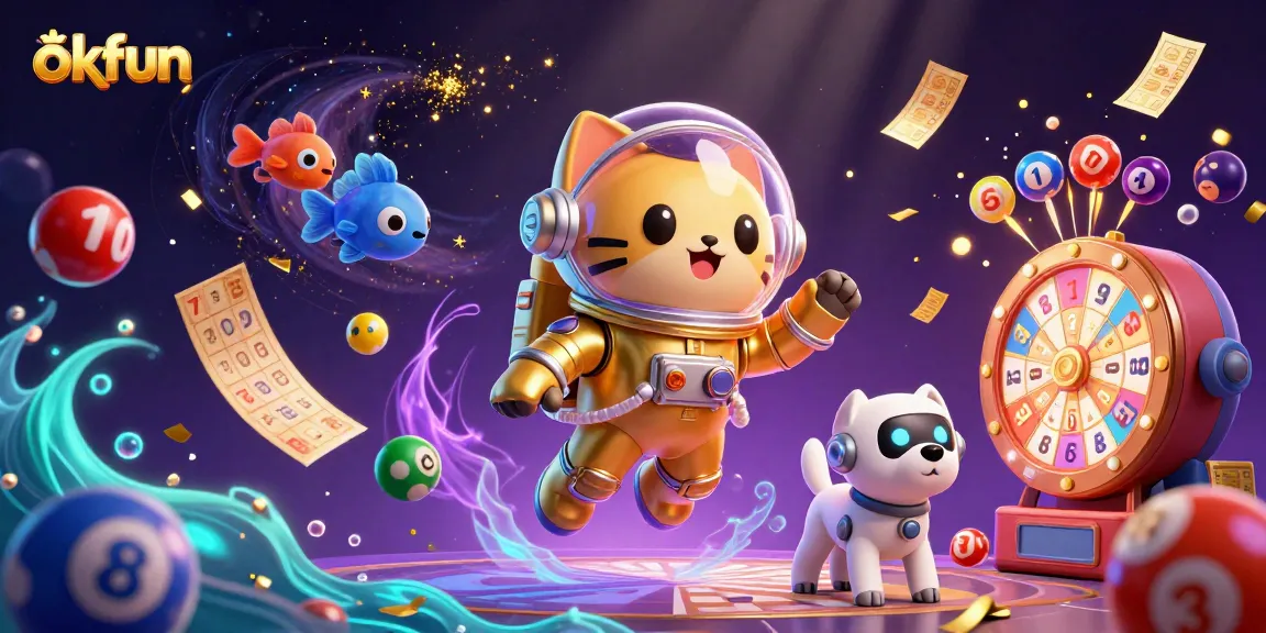 Experience the excitement at okfun with a vibrant 3D digital illustration highlighting thrilling gambling elements.
