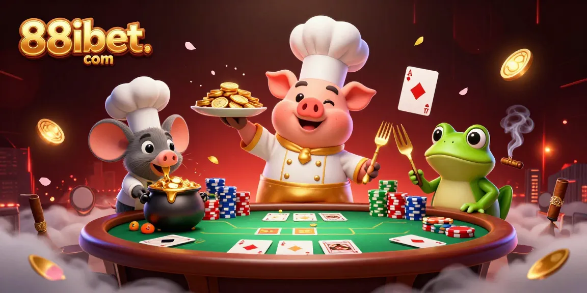 Experience the excitement of 88ibet. com with vibrant 3D gaming characters amidst a rich casino atmosphere.