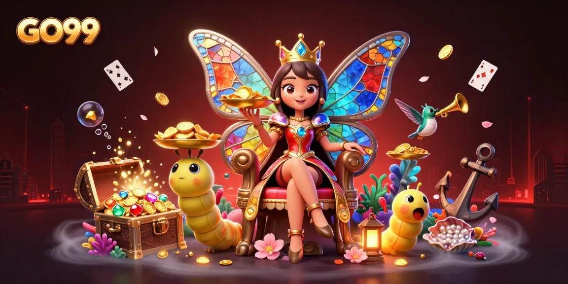 Experience thrilling excitement at GO99 with vibrant visuals in this dynamic 3D casino illustration.