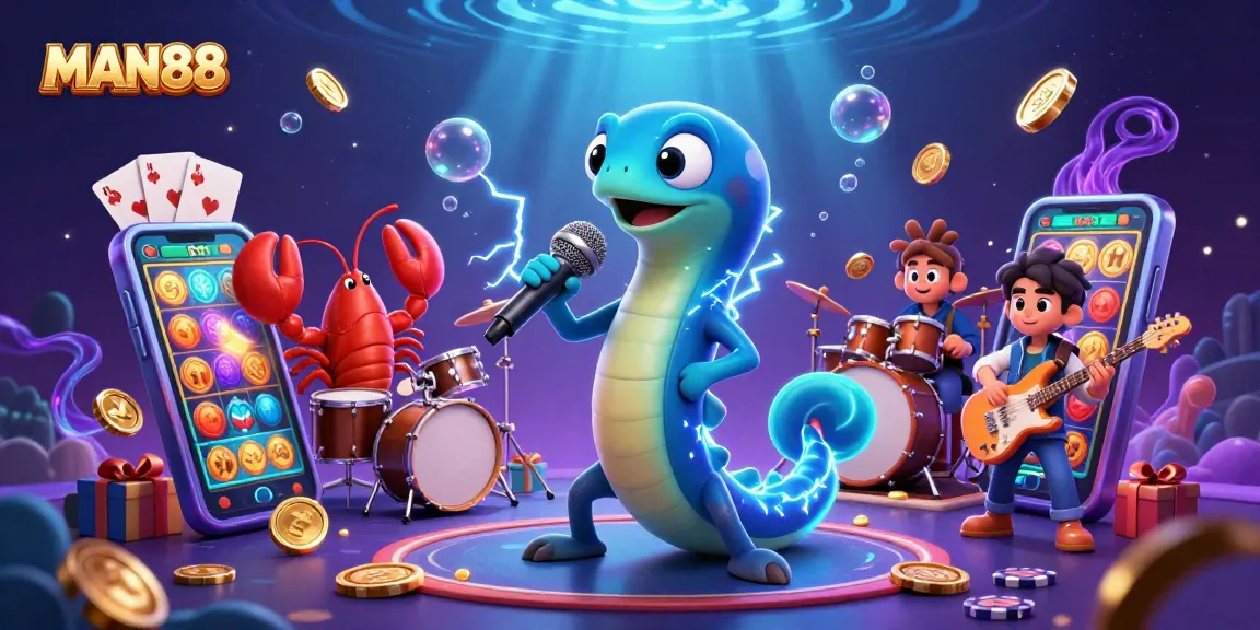 Experience the vibrant underwater casino show with MAN88, featuring dynamic characters and engaging gameplay elements.