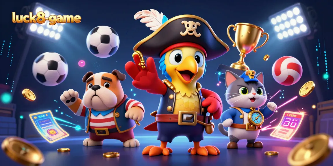 Engage with action-packed luck8-game sports betting scene featuring animated characters and vibrant elements.