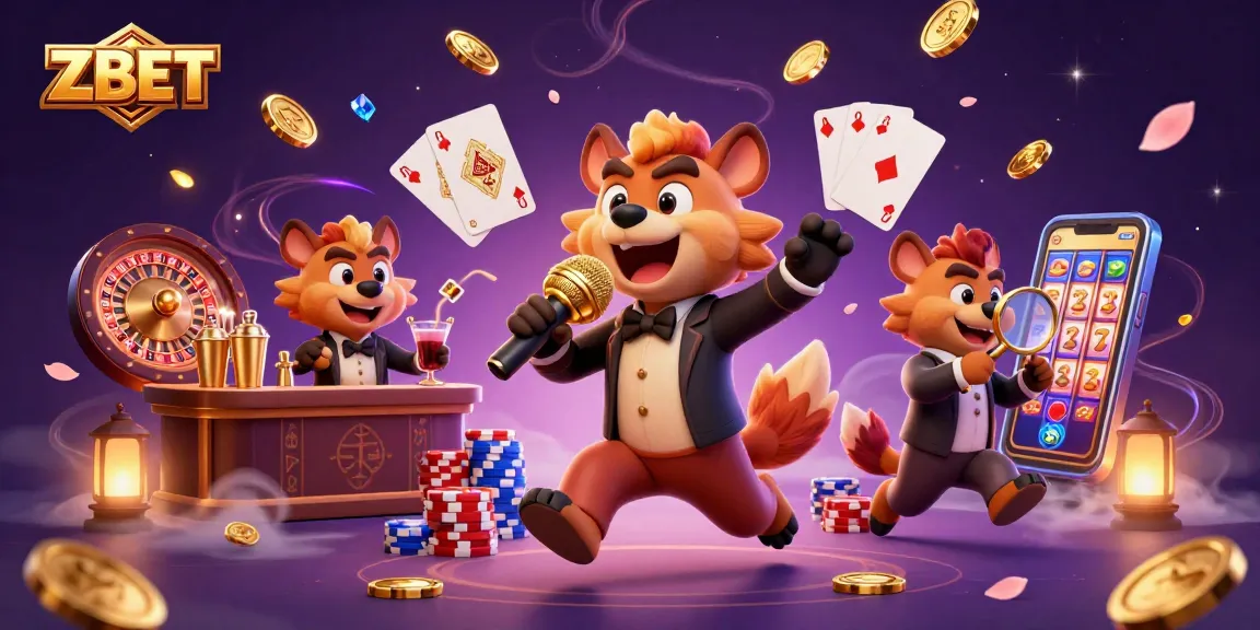ZBET brings excitement with a fun comedy casino scene featuring hyenas in action.