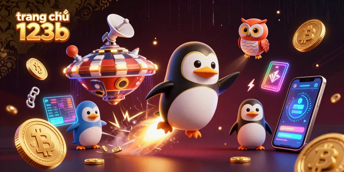 Engage in thrilling gameplay at trang chủ 123b with golden penguin blasting to a vibrant casino.