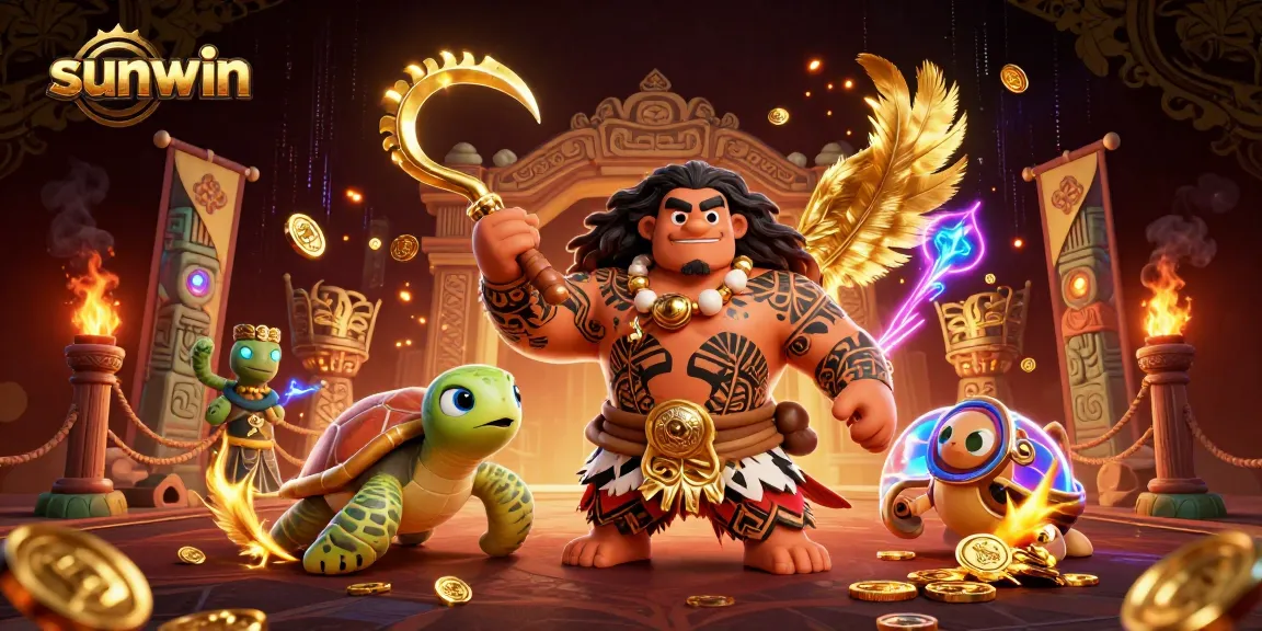 Experience thrilling gameplay at sunwin with vibrant characters, casino elements, and exciting action.